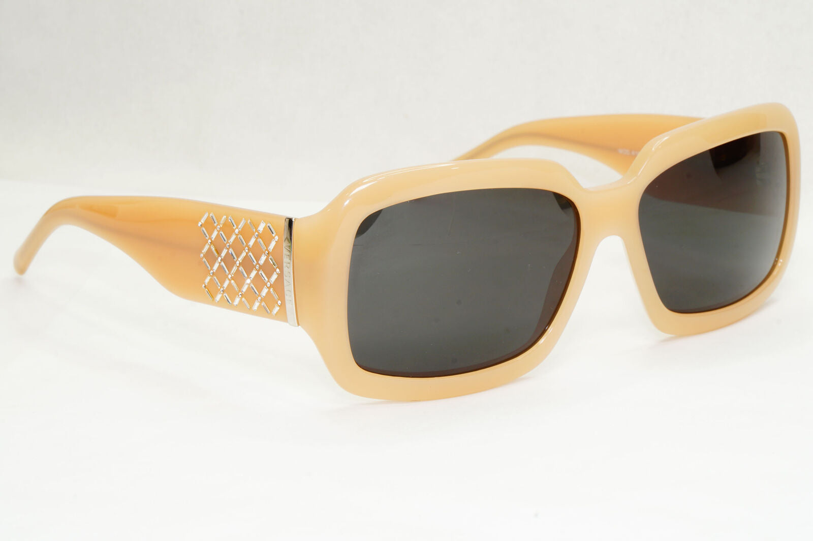 Versace Sunglasses Beige Nude Square Crystal Black MOD VE 4147-B 329/13 141223