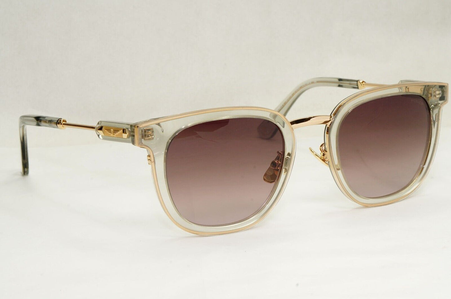 Police Sunglasses Transparent Gold Brown Gradient SPL F19 Prince 3 COL 0M78 51mm