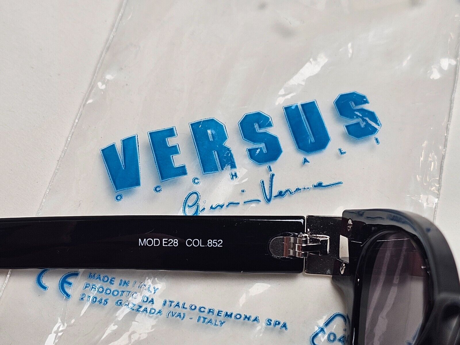 Versus Sunglasses 1996 by Gianni Versace Vintage Black Silver MOD E28 COL 852