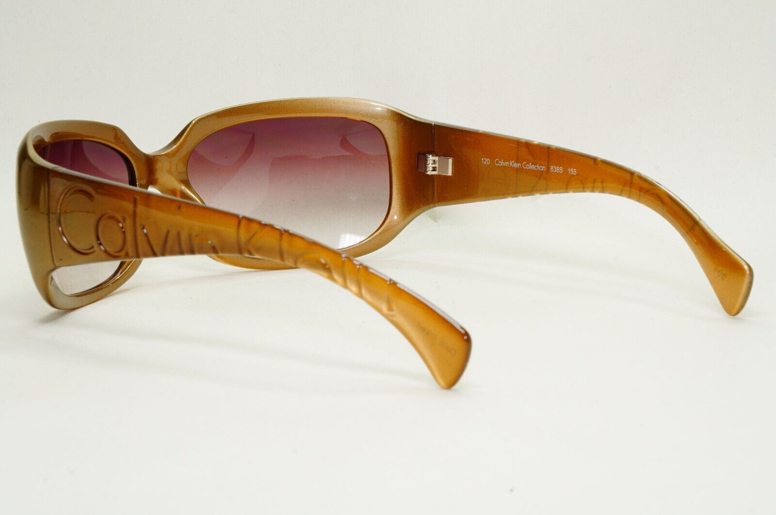 Calvin Klein Sunglasses 2005 Vintage Brown Wrap Gradient 838S 155 121124