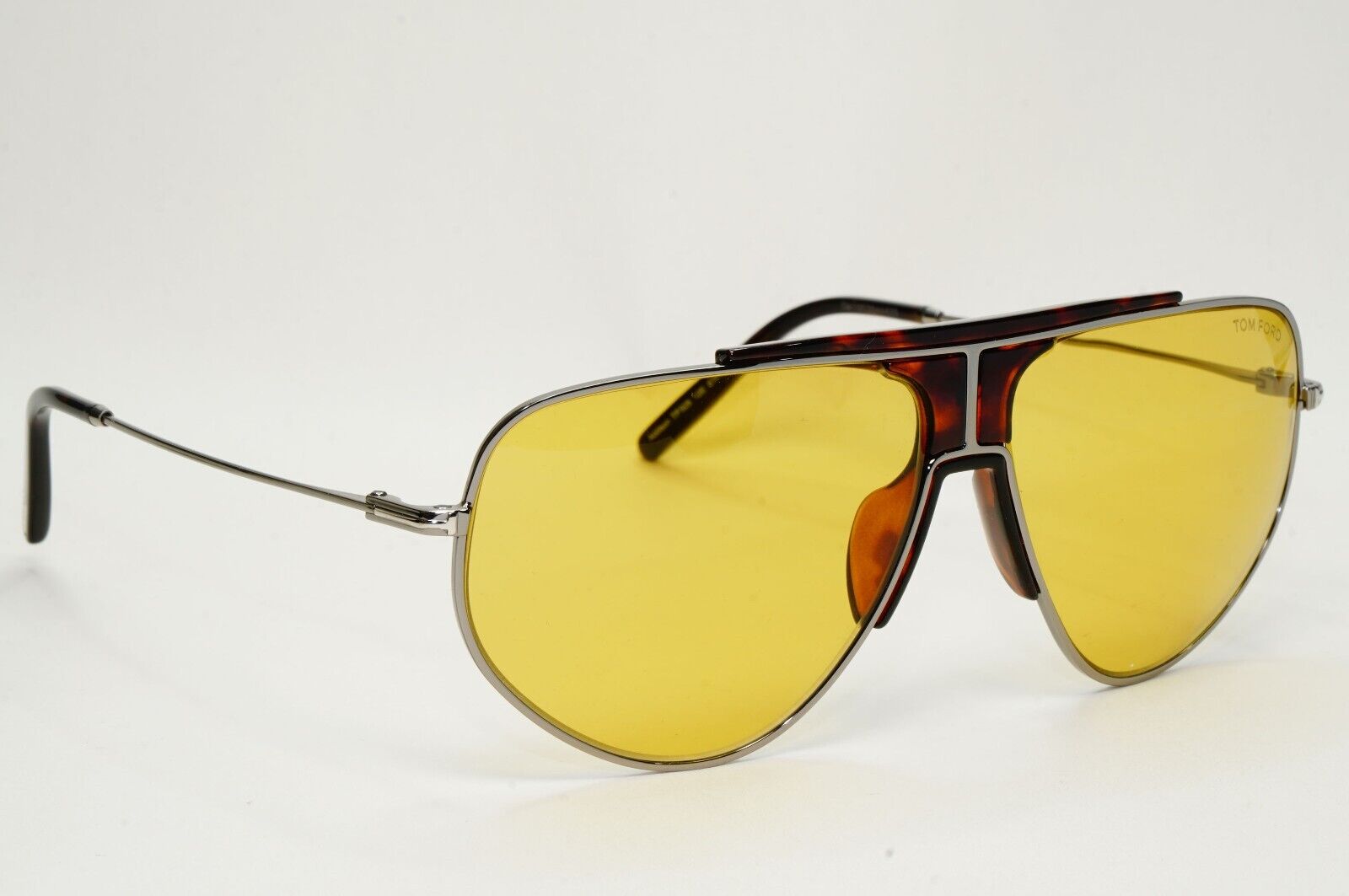 Tom Ford Sunglasses Addison Ruthenium Grey Yellow Brown Pilot FT0928 TF 928 12E