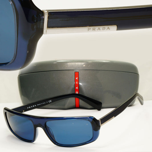 Prada 2011 Blue Sunglasses Rectangle Mens Fashion Rare PR03OS SPR 03O HA2-3M1