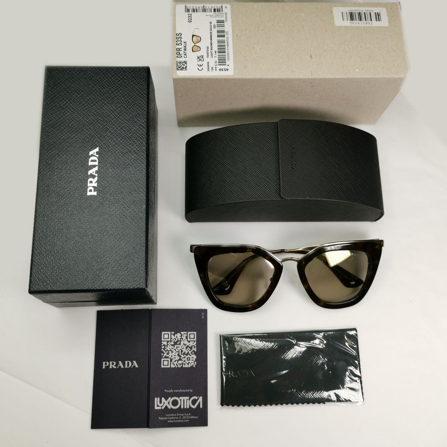 Prada Sunglasses Brown Gold Mirror Cinema Catwalk PR53SS SPR 53S 2AU-6O0