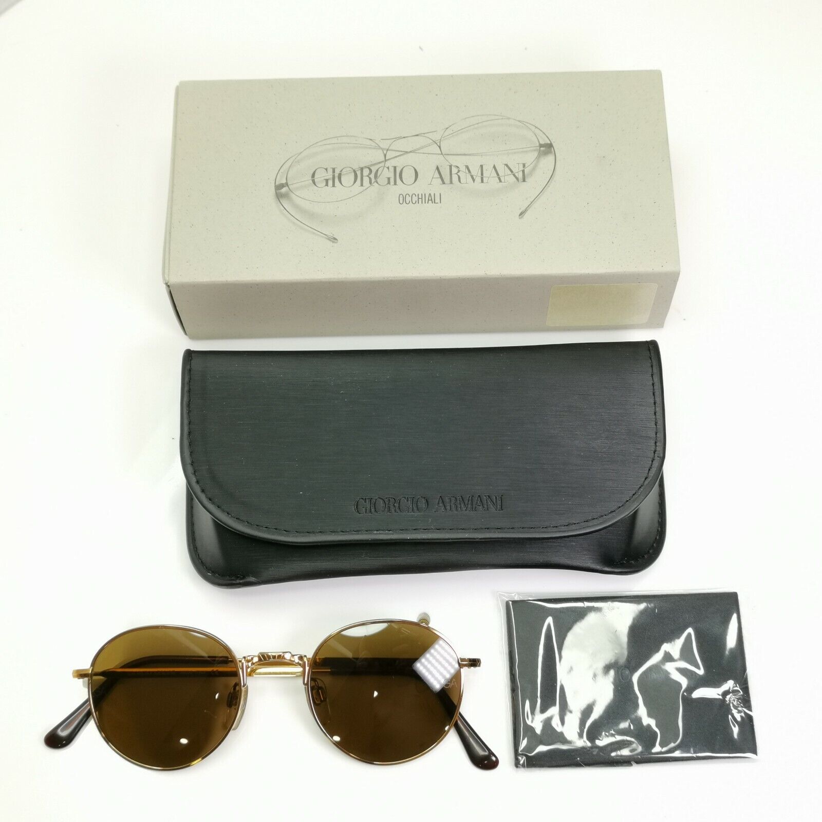 Authentic Giorgio Armani 1997 Vintage Sunglasses Gold Round Men Women 652 927