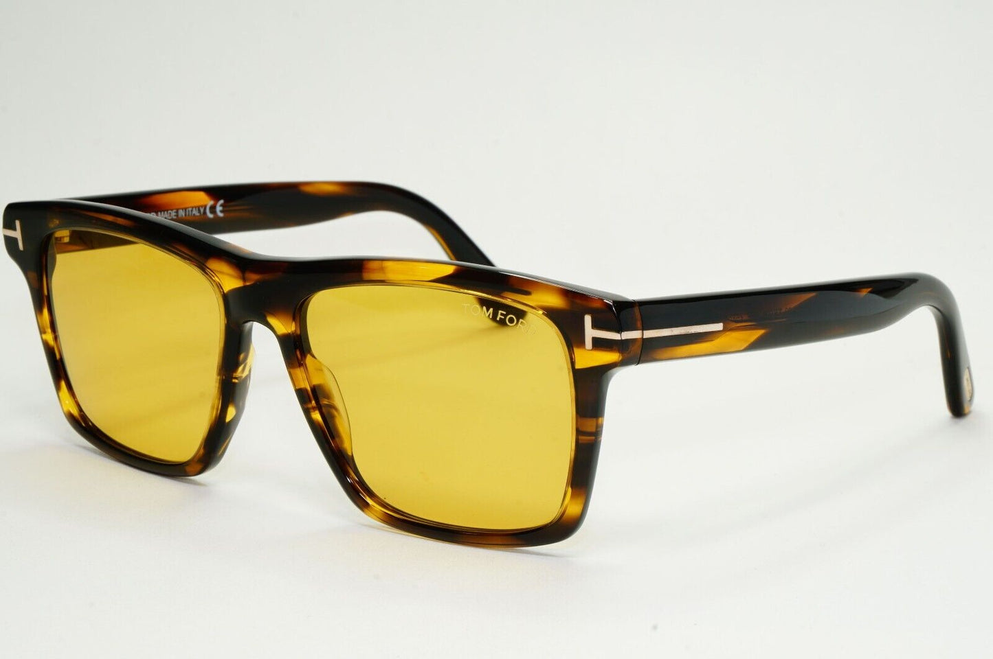 Tom Ford Sunglasses Buckley-02 Large Brown Square Yellow TF 906 55E FT0906