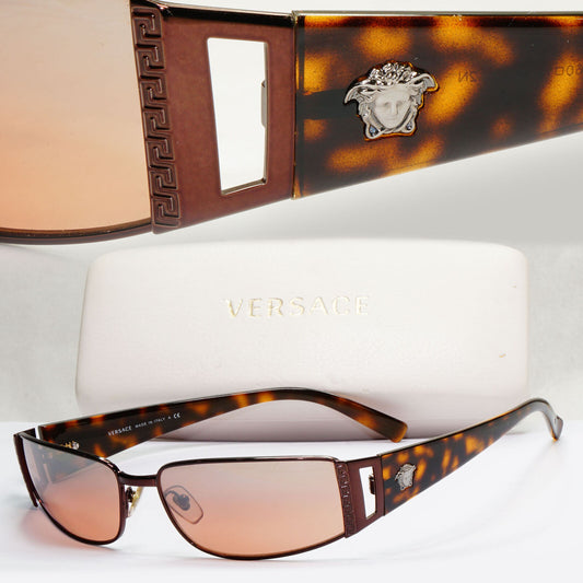 Versace Sunglasses 2004 Vintage Brown Mirror Rectangle MOD 2021 1006/6U 210124