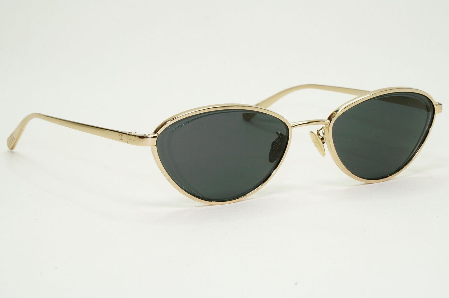 Chanel Sunglasses Gold Black Cat Eye Metal 4255 c.395/S4 55mm