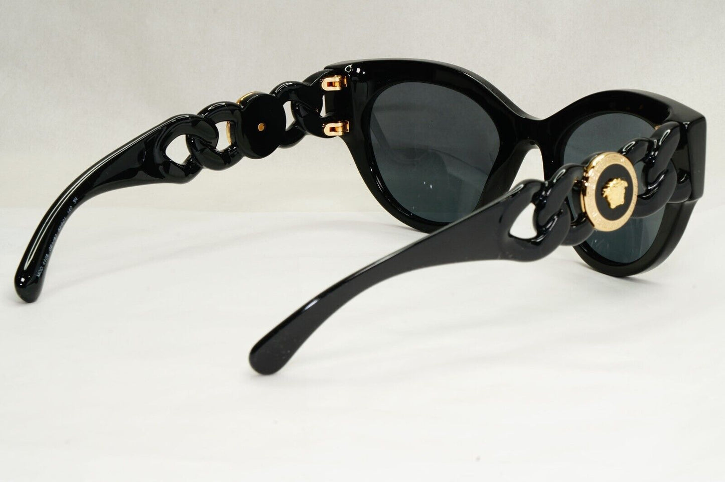 Versace Sunglasses Chain Black Gold Medusa Dark Grey MOD VE 4408 GB1/87 52mm