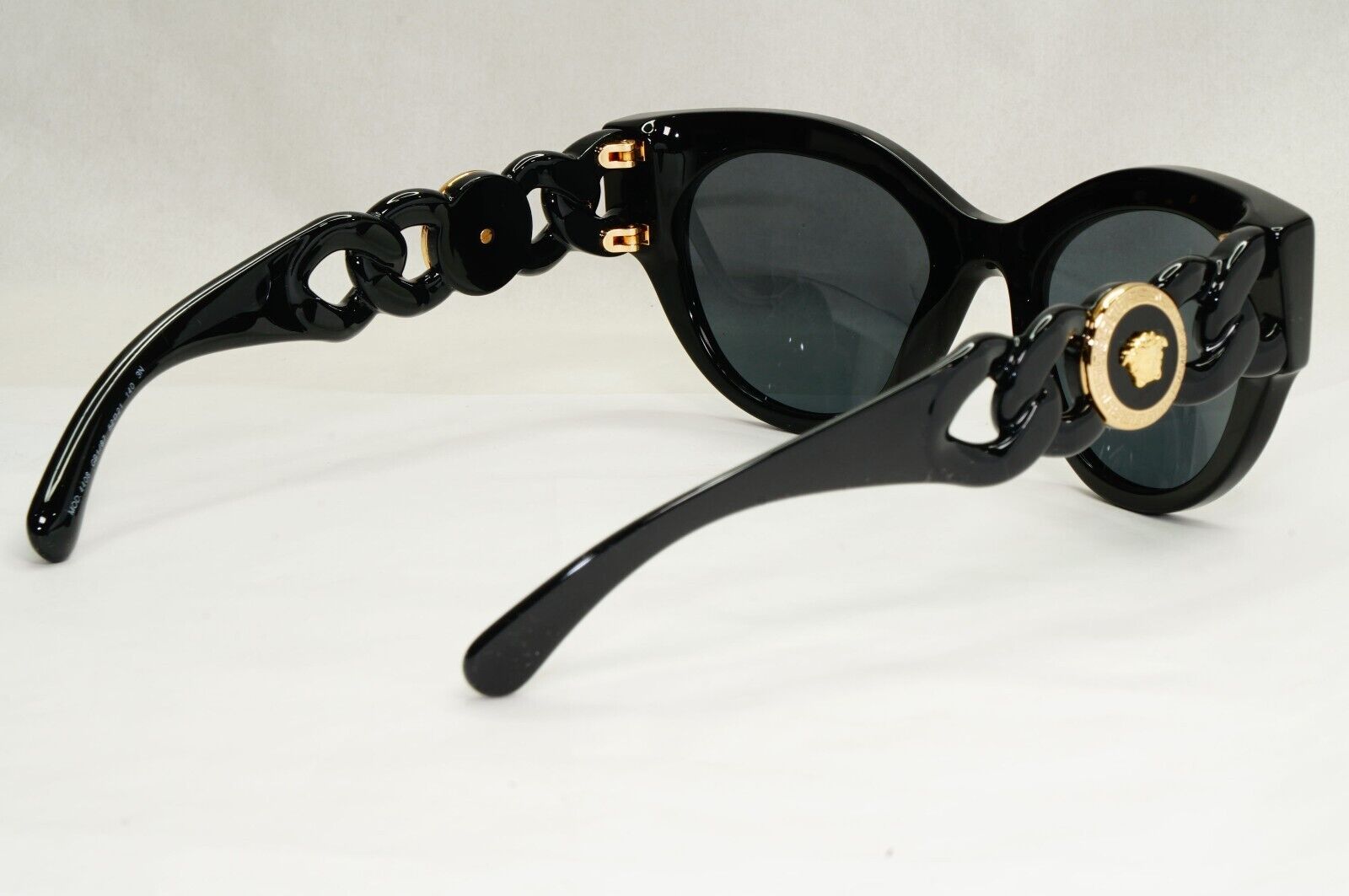 Versace Sunglasses Chain Black Gold Medusa Dark Grey MOD VE 4408 GB1/87 52mm