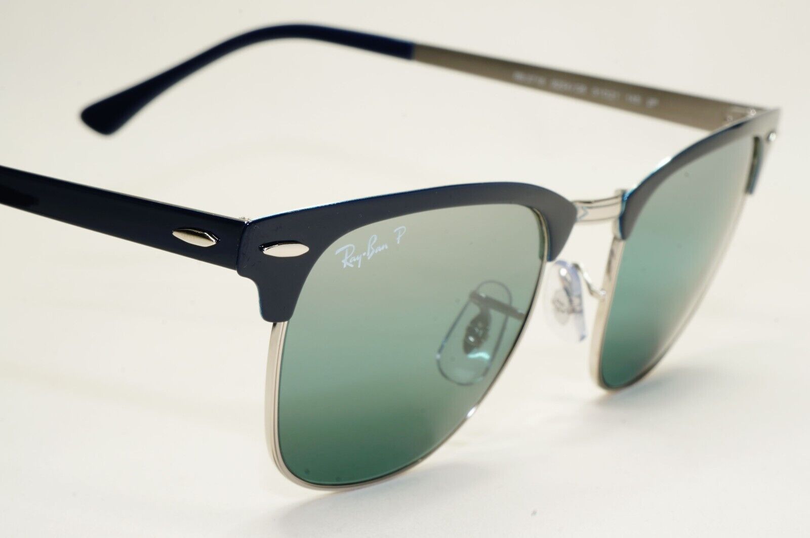Ray-Ban Sunglasses Clubmaster Metal Polarised Chromance Blue RB 3716 9254/G6