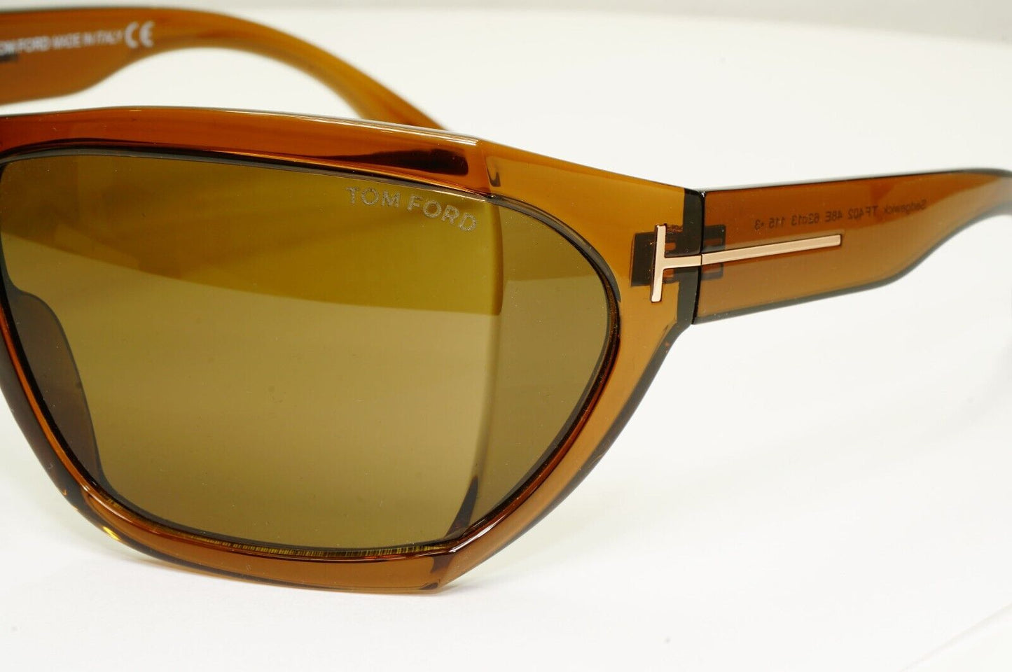 Tom Ford Sunglasses Sedgewick Brown Transparent Square Wrap FT0402 TF 402 48E