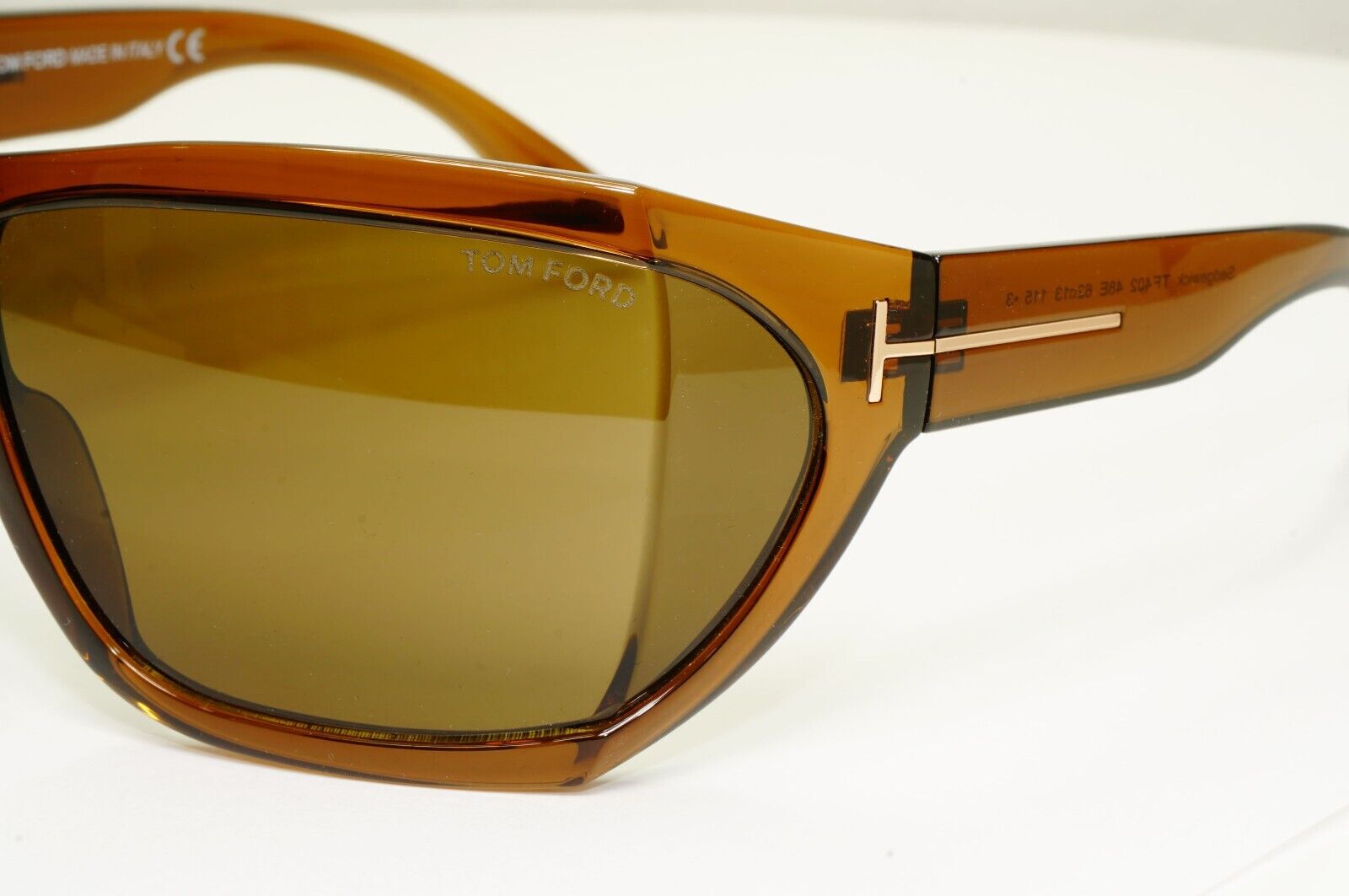 Tom Ford Sunglasses Sedgewick Brown Transparent Square Wrap FT0402 TF 402 48E