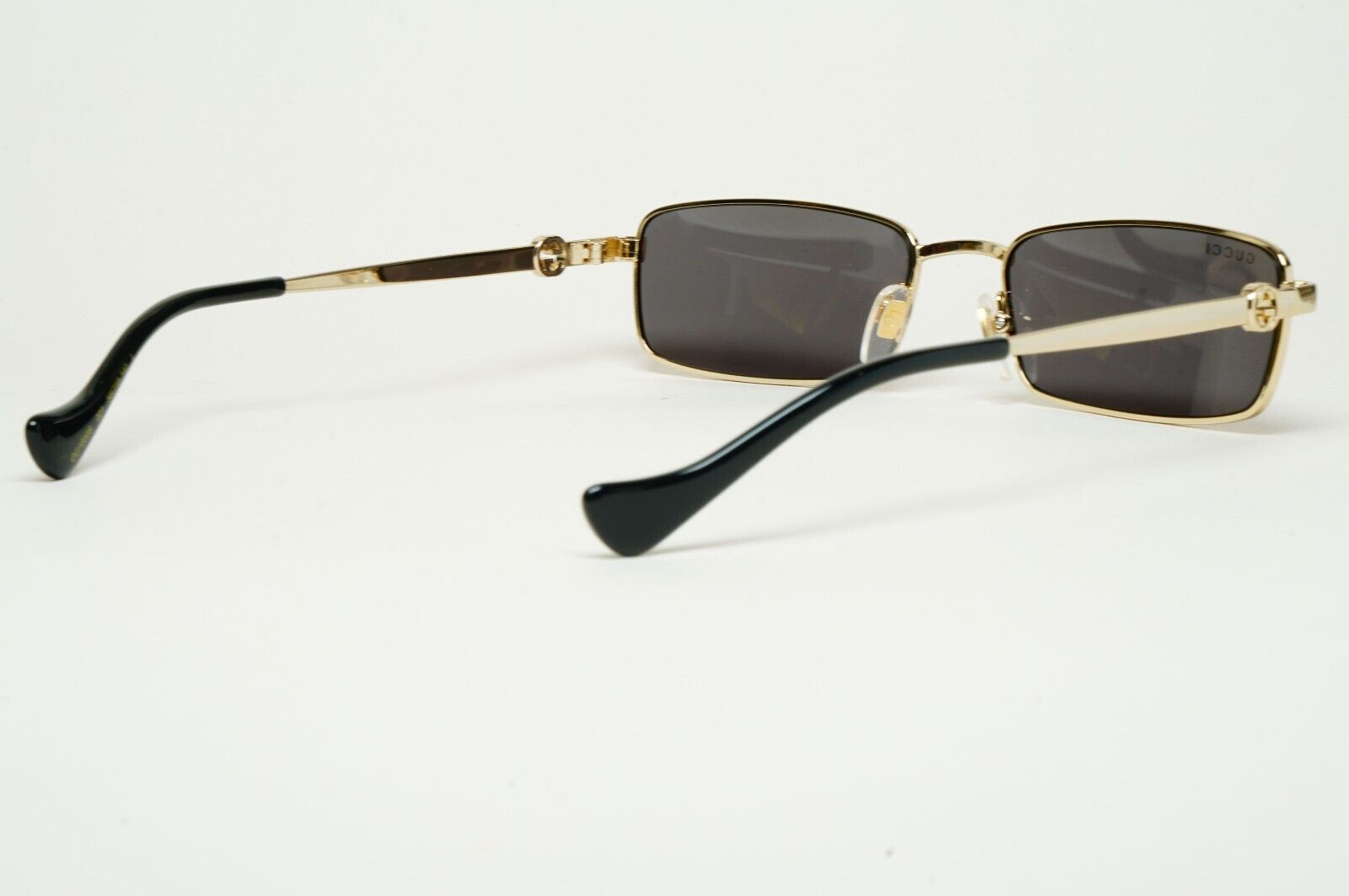 Gucci Sunglasses 2024 Gold Black Rectangle Slim Metal GG1600S 001 56mm 170125