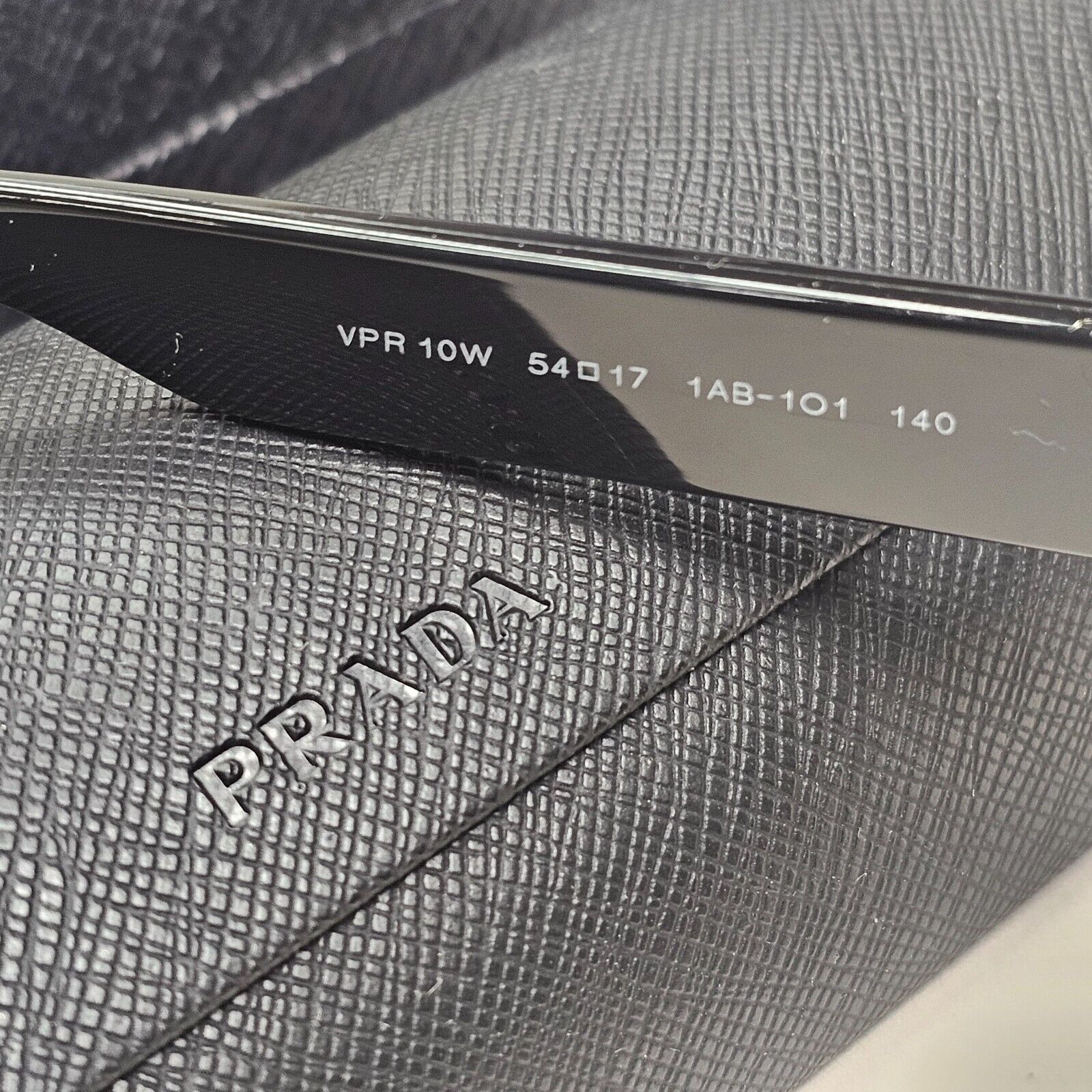 Prada Sunglasses Black Square Glossy Womens PR10WV VPR 10W 1AB-1O1 54mm