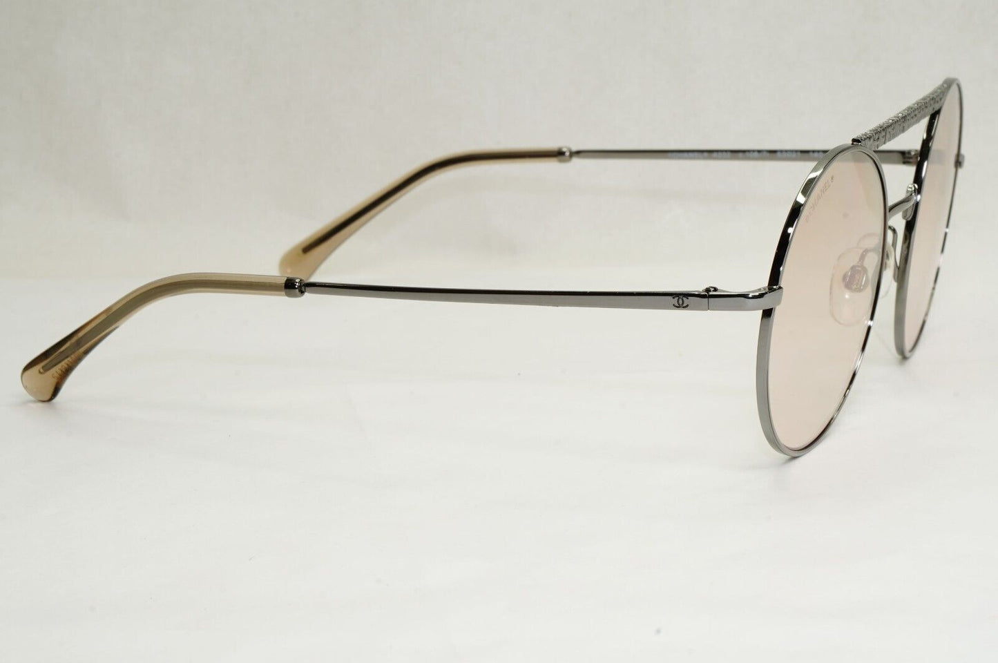 Chanel Sunglasses Grey Gunmetal Brown Round Pilot Metal 4232 c.108/7I 200324