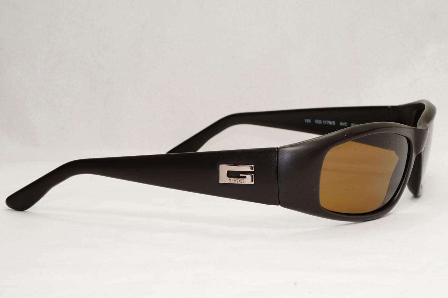 Gucci Sunglasses 1998 Vintage Dark Brown Wrap Retro GG 1178/S 8VC 130224