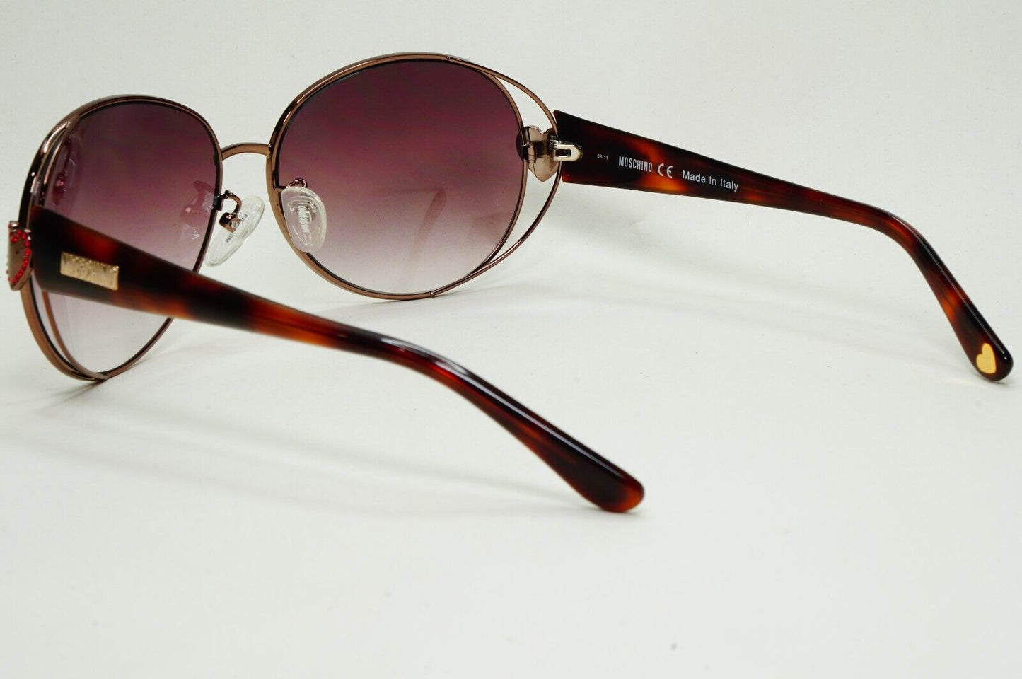 Moschino Sunglasses 2005 Vintage Brown Bronze Oval Heart MO579 02 101124
