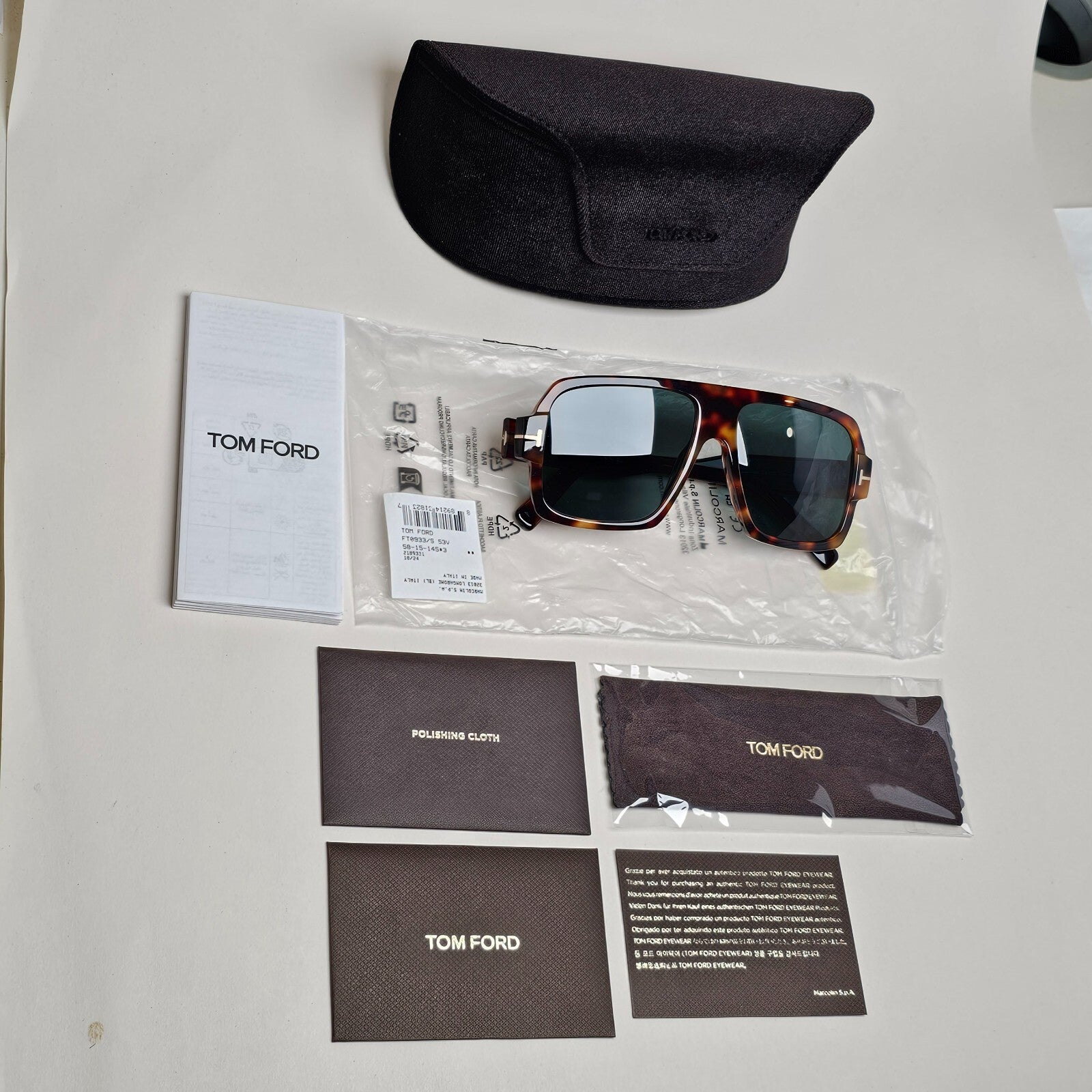 Tom Ford Sunglasses Camden Square Navigator Brown Tortoise Green TF 933 53V 58mm