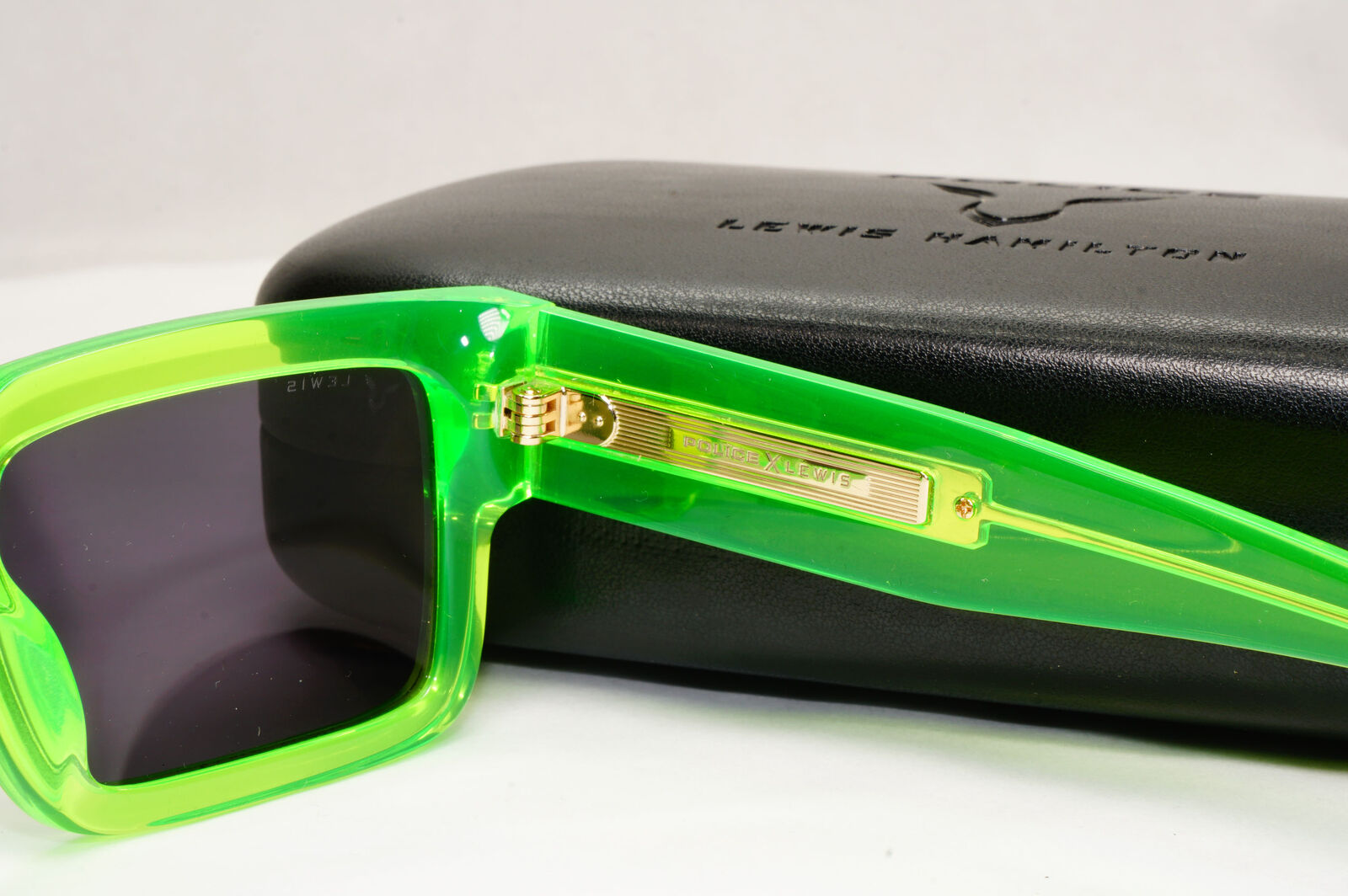 Police F1 Lewis Hamilton Sunglasses Green Transparent Lime SPL E14V COL 0VC1
