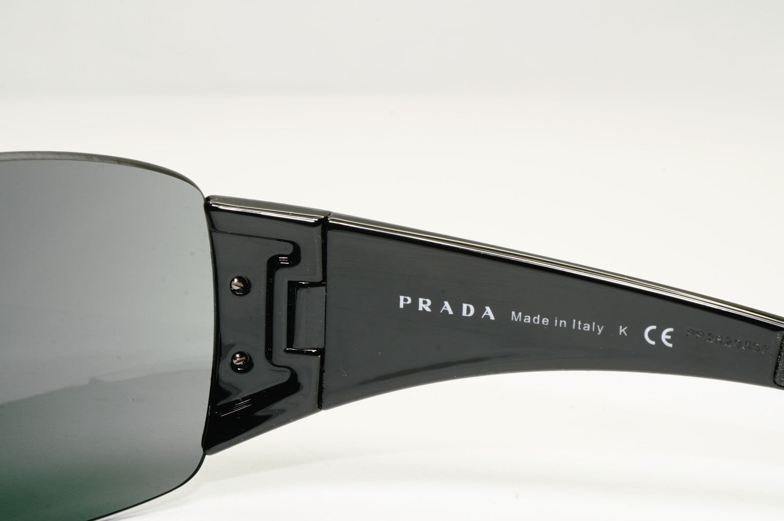 Prada Black Sunglasses Shield Visor Glossy Wrap Sport PS02LS SPS 02L 1AB-1A1 [a]