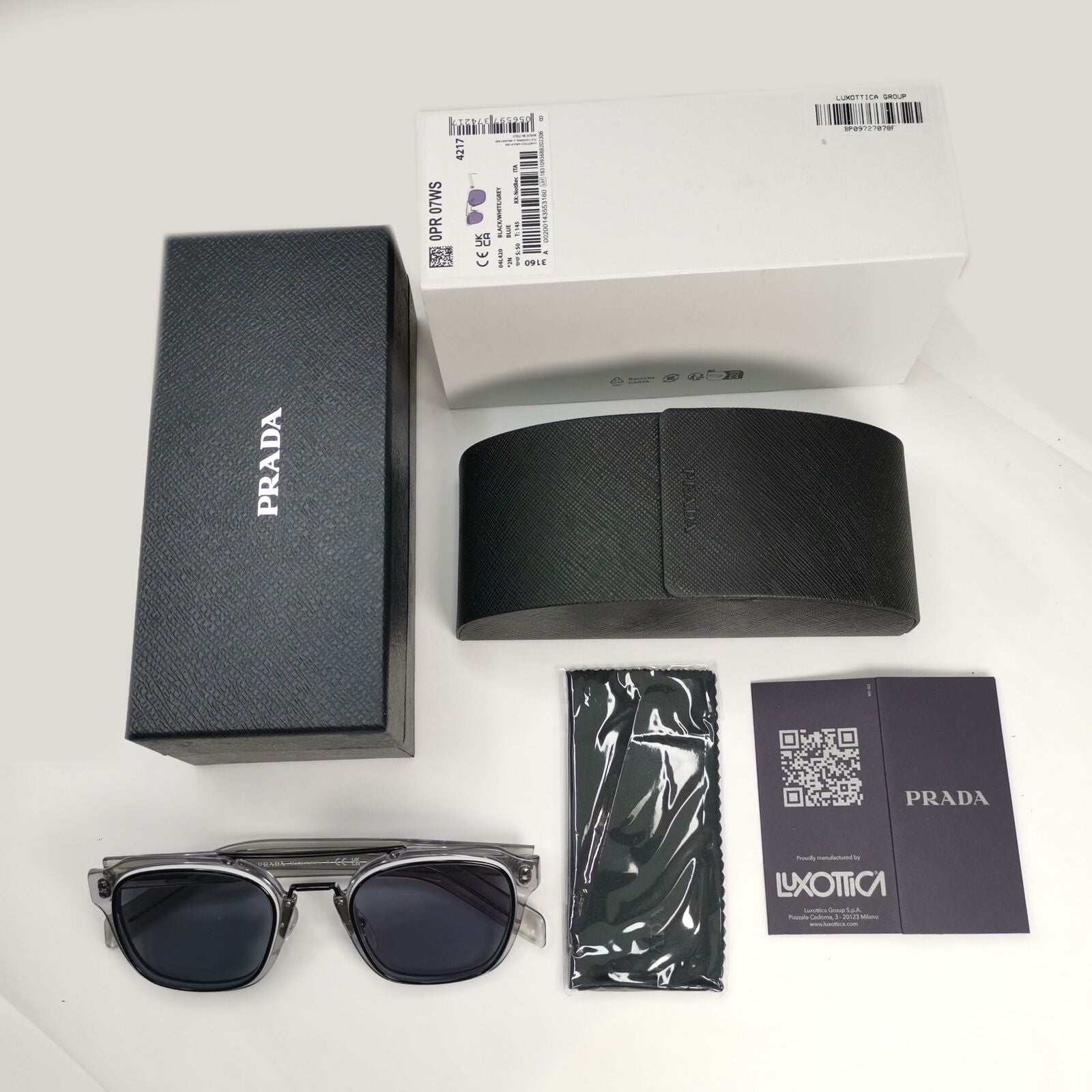 Prada Sunglasses Navigator Transparent Grey Pilot Blue SPR 07W PR07WS 04L-420