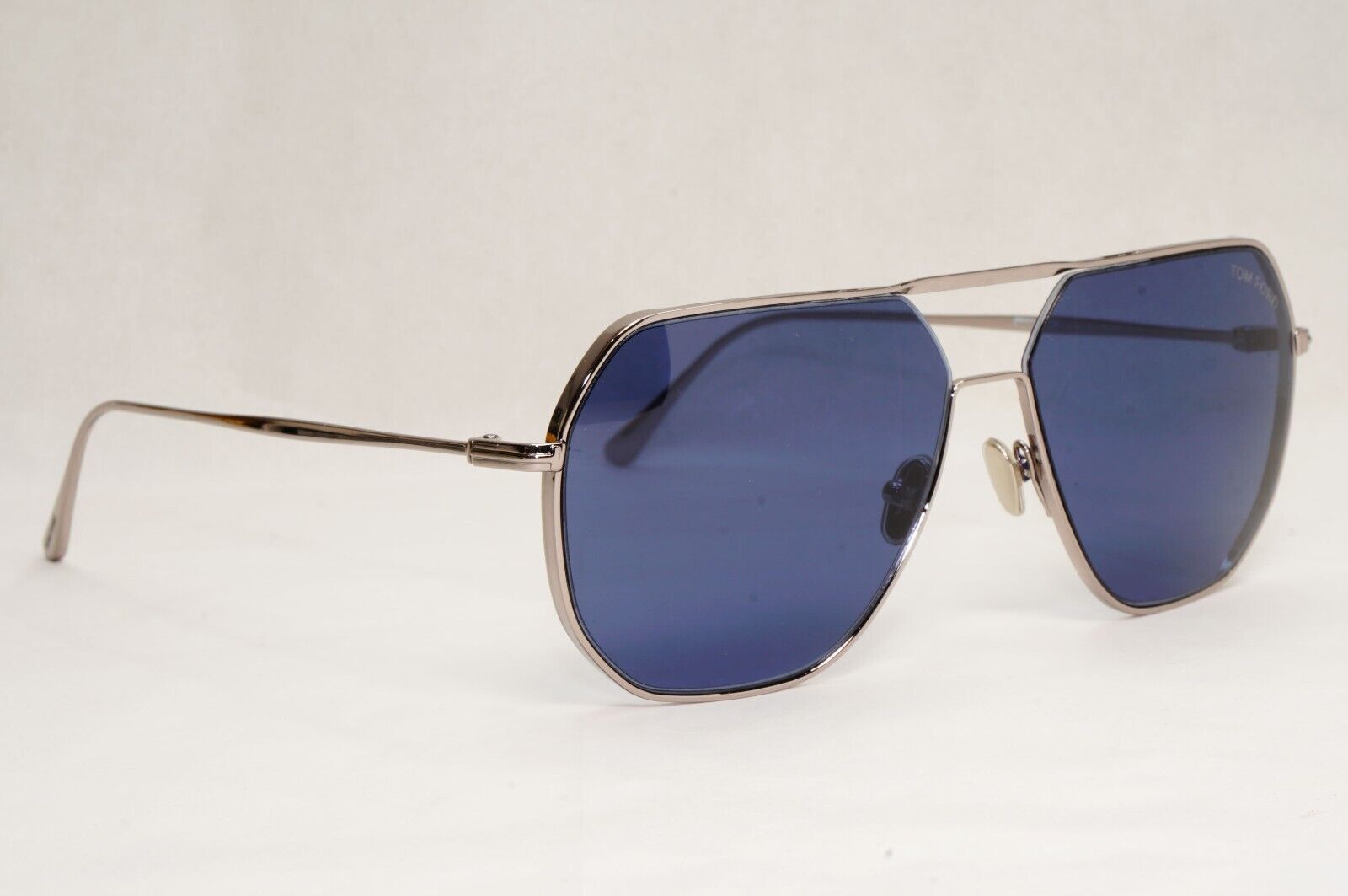 Tom Ford Sunglasses Gilles-02 Silver Dark Blue Metal Pilot TF 852 14V 59mm [A]