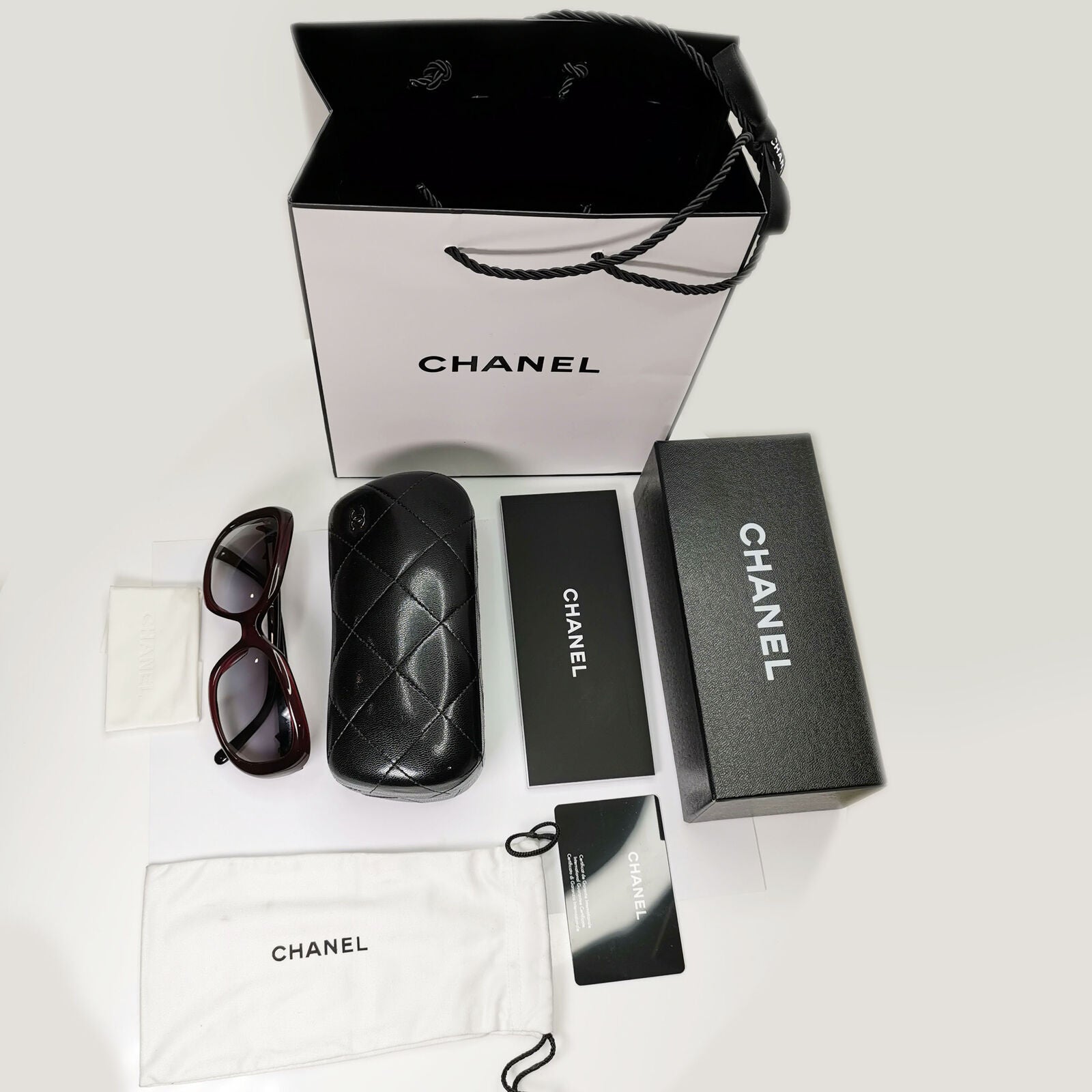 Chanel Bow Sunglasses Burgundy Red Grey Gradient 5170 c.539/3C 290323