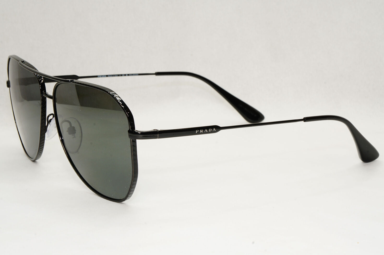 Prada Sunglasses Glass Lens Black Metal Pilot  PR63XS SPR 63X 1AB-08G 58mm