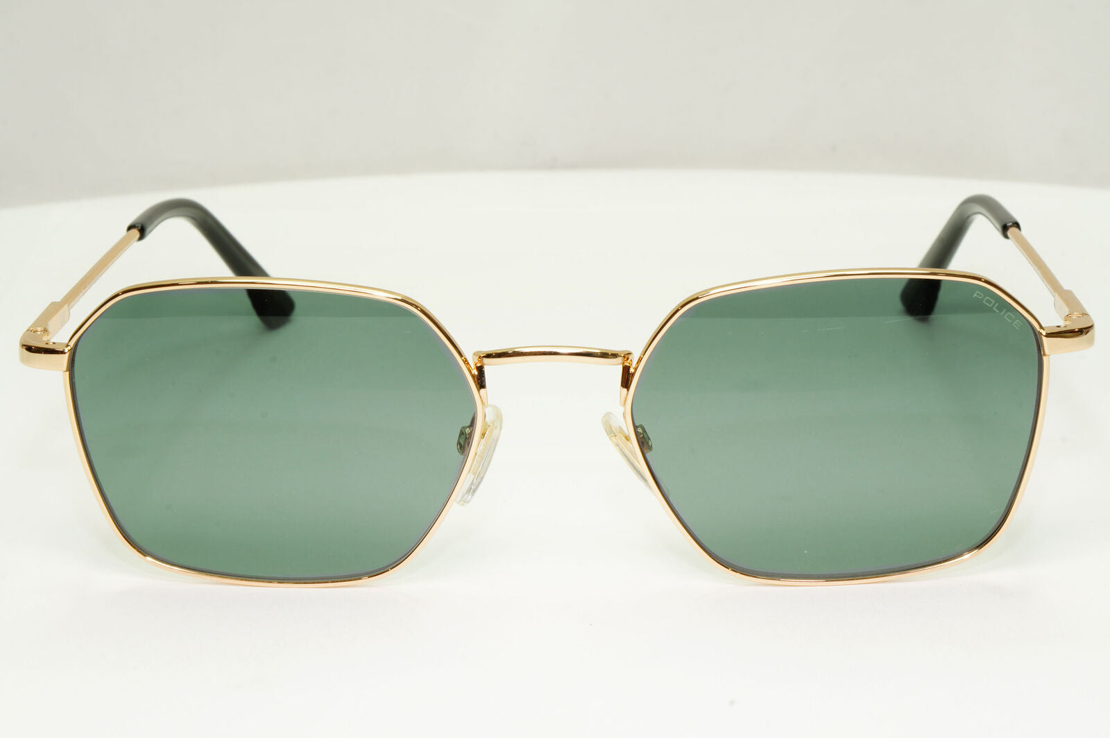 Police Gold Green Sunglasses Metal Mens Hexagonal Tuxedo 1 SPL 970C COL 0300