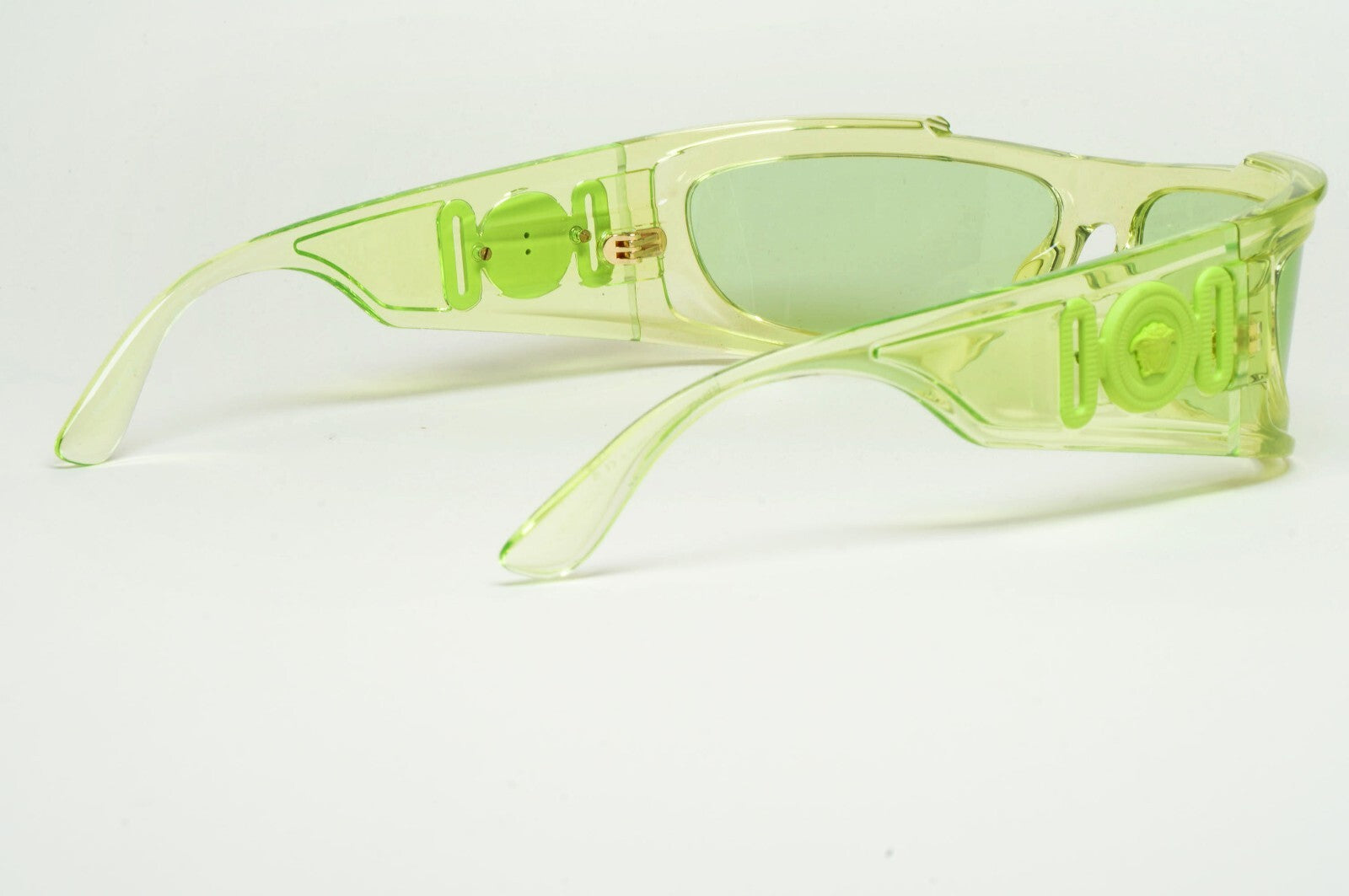 Versace Sunglasses Unisex Wrap Gold Medusa Transparent Green MOD VE 4446 5413/7