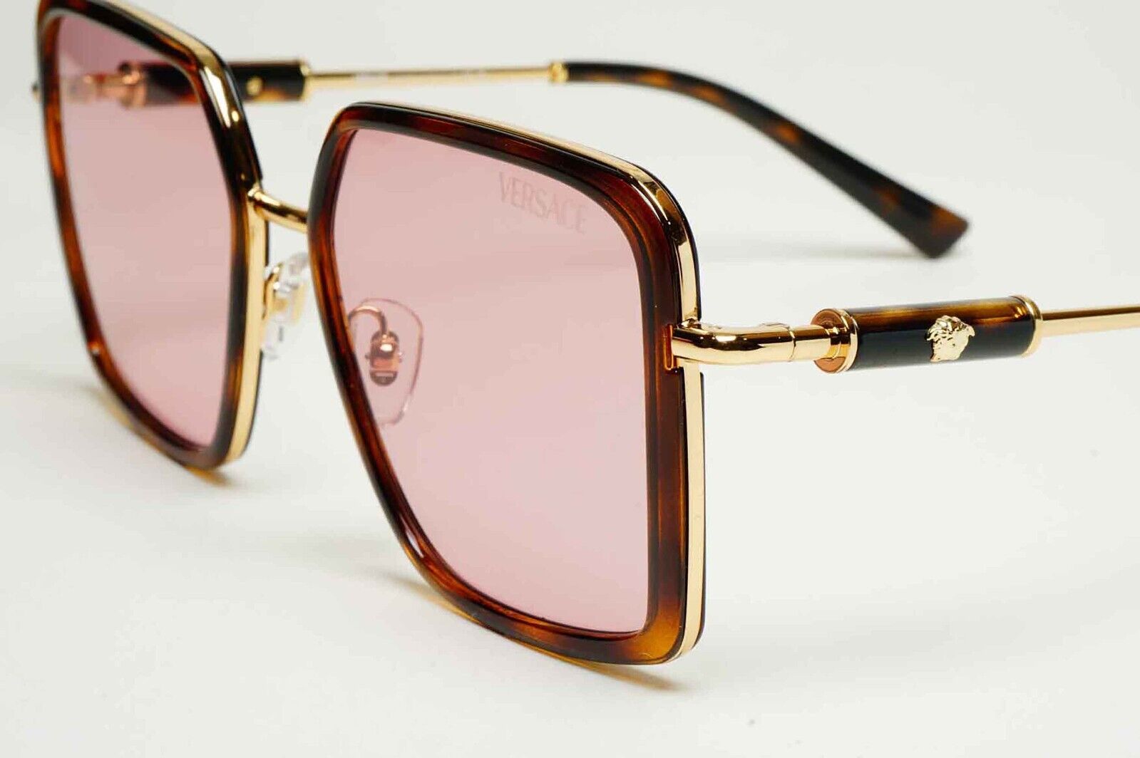 Versace Sunglasses Oversized Square Brown Gold Pink MOD VE 2261 1002/84 56mm