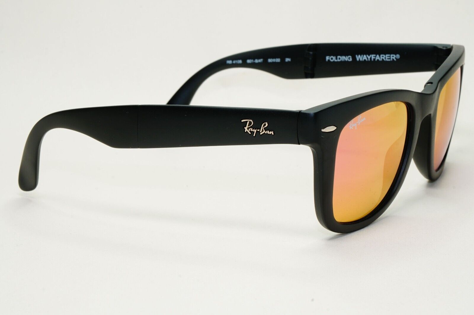 Ray-Ban Sunglasses Folding Wayfarer Black Pink Orange Mirror RB 4105 601-S/4T