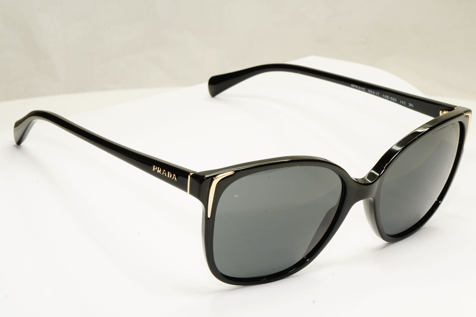 Prada Black Gold Sunglasses Square Designer Luxury Womens PR01OS SPR 01O 1AB-1A1