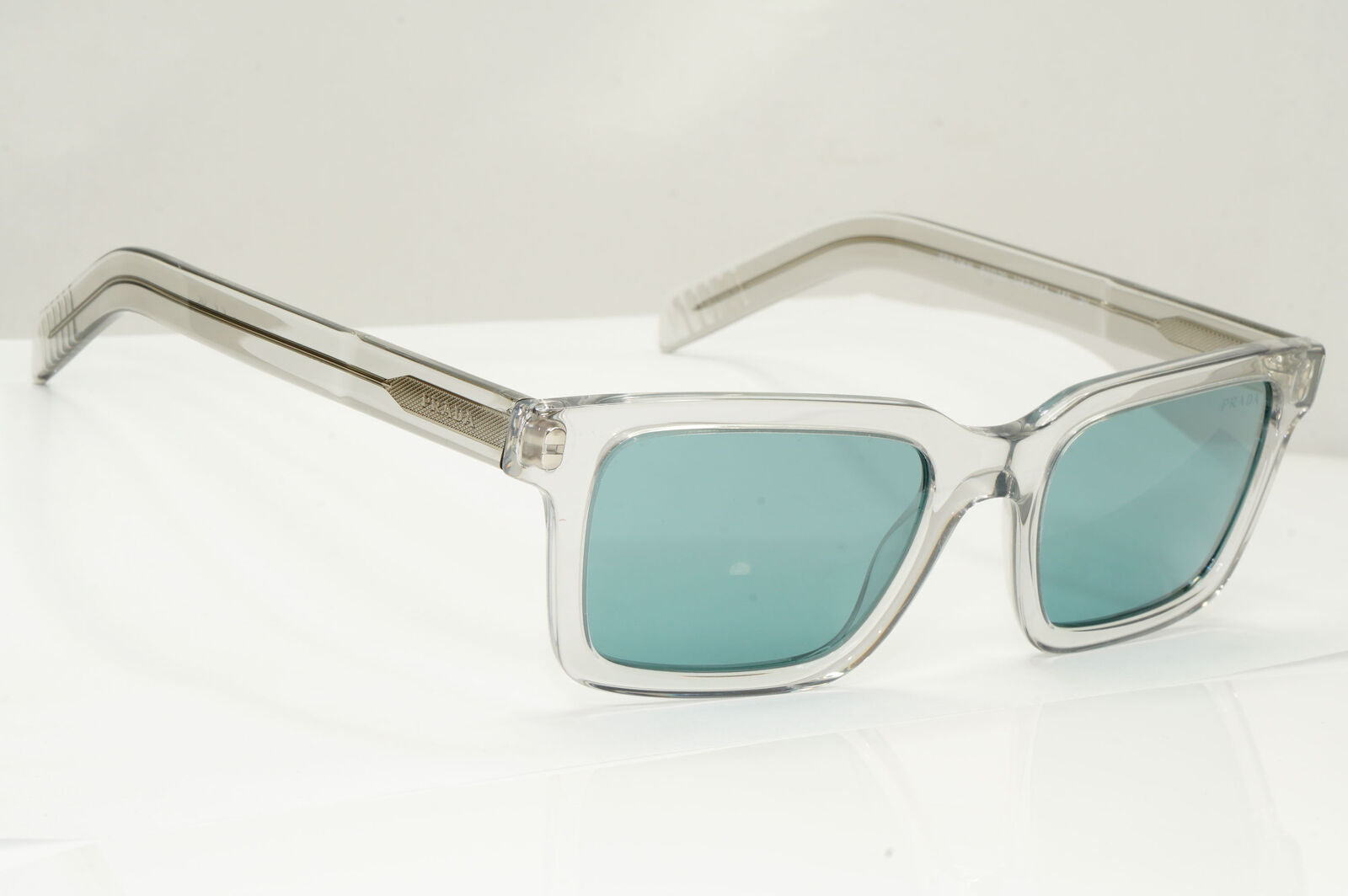 Prada Sunglasses Transparent Grey Crystal Blue Mirror PR06WS SPR 06W U43-01A