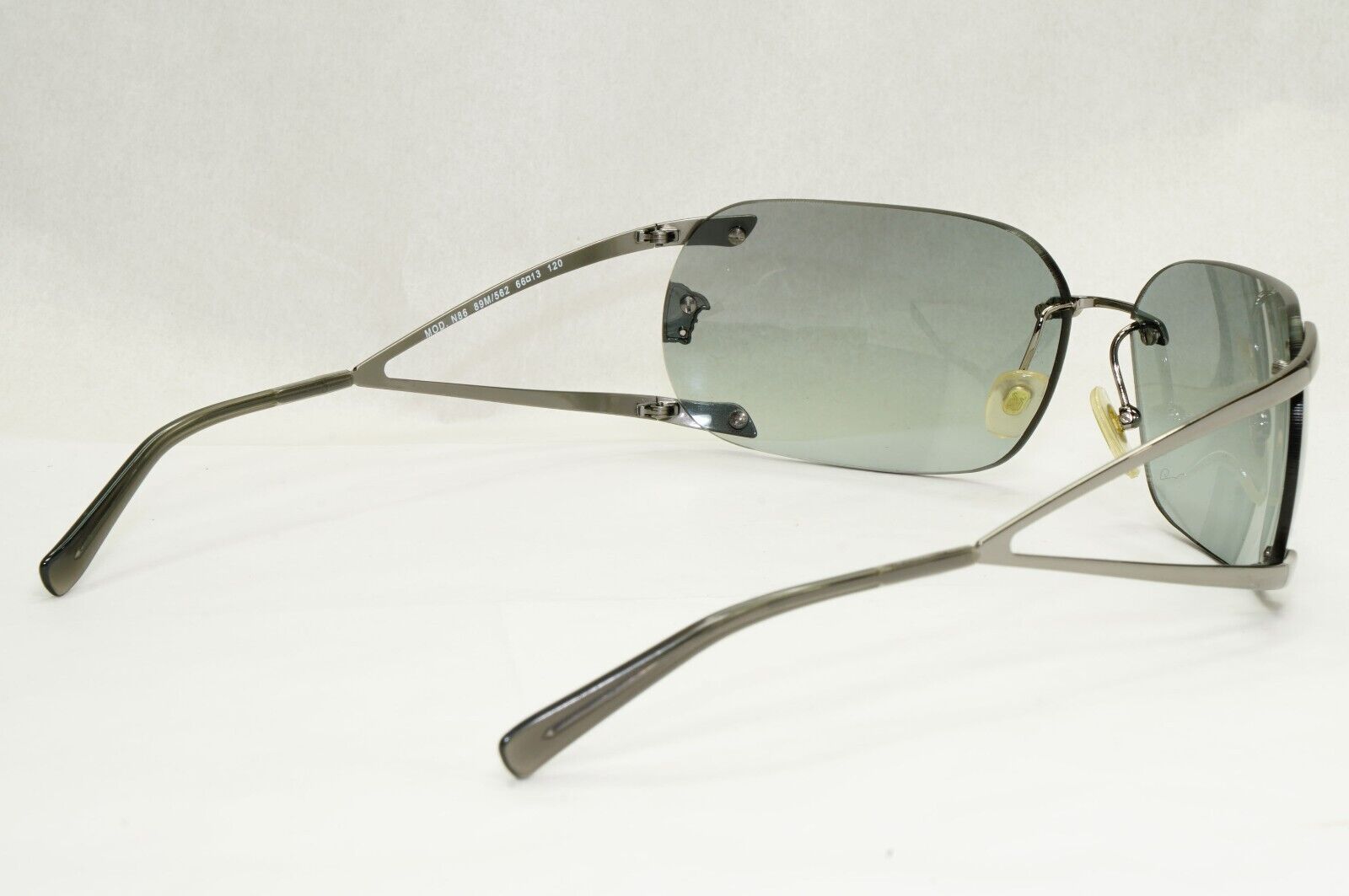 Versace Sunglasses 2004 Vintage Rimless Wrap Silver Grey MOD N86 89M/562 270324