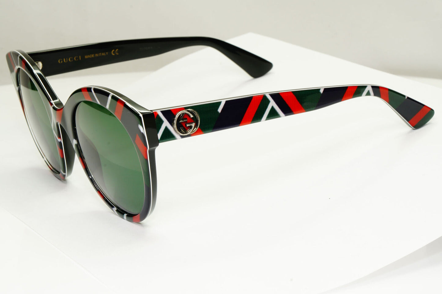 Gucci 2016 Sunglasses Black Green Tiger Oversized Square GG 0028S 010 160123