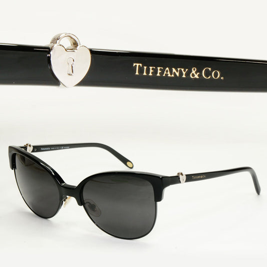 Tiffany & Co. Sunglasses 2014 Vintage Black Silver Locks TF 4080 8001/4U 141223