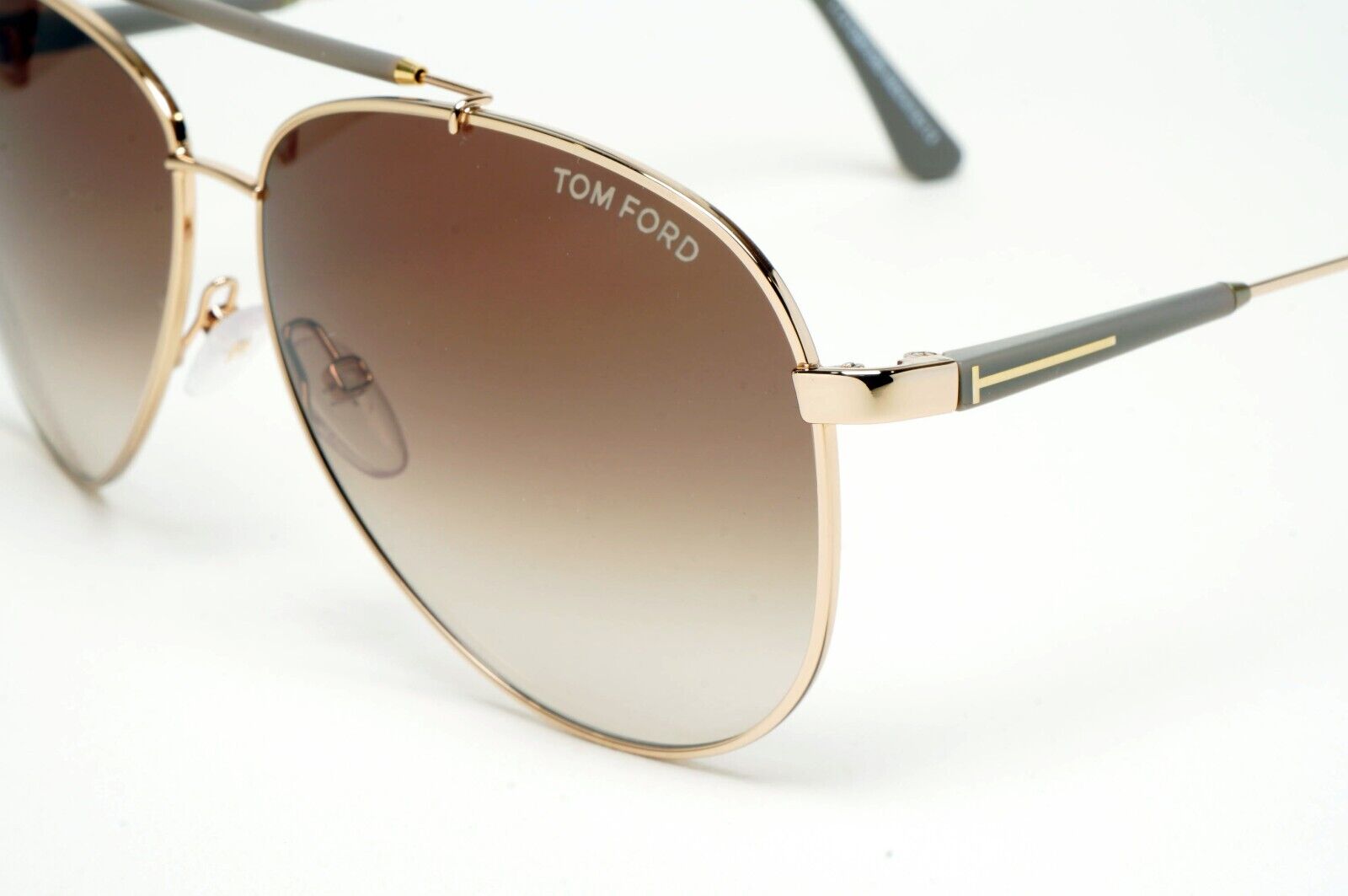 Tom Ford Sunglasses Rick Gold Pilot Brown Gradient Metal FT0378 TF 378 28J