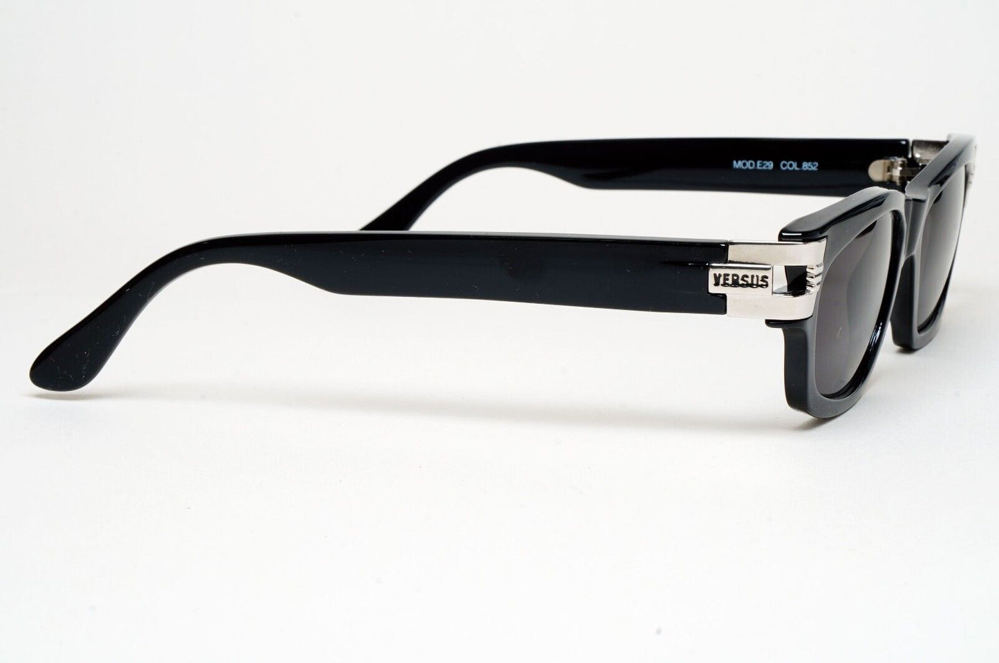Versus Sunglasses 1996 by Gianni Versace Vintage Black Silver MOD E29 COL 852