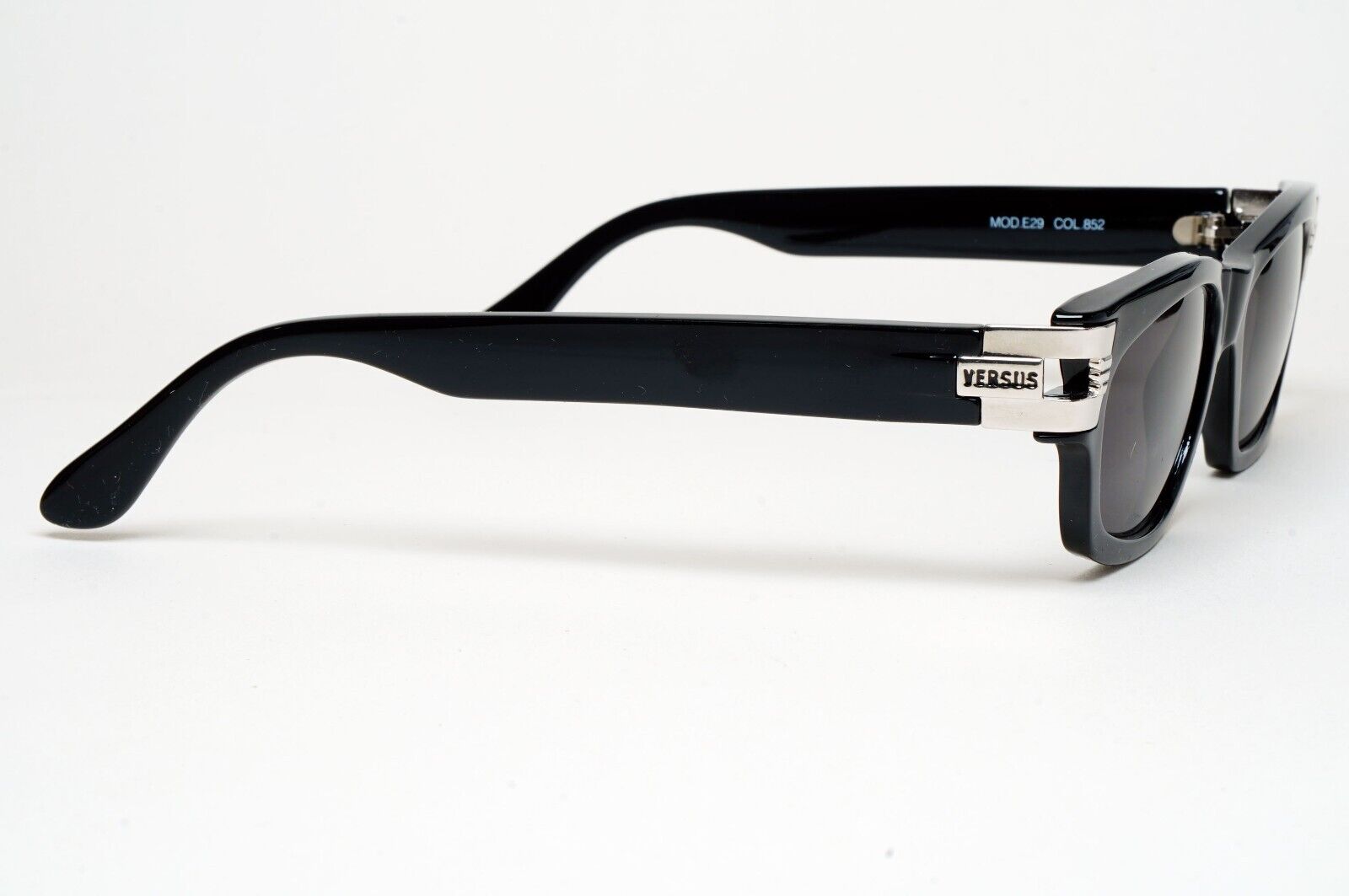 Versus Sunglasses 1996 by Gianni Versace Vintage Black Silver MOD E29 COL 852