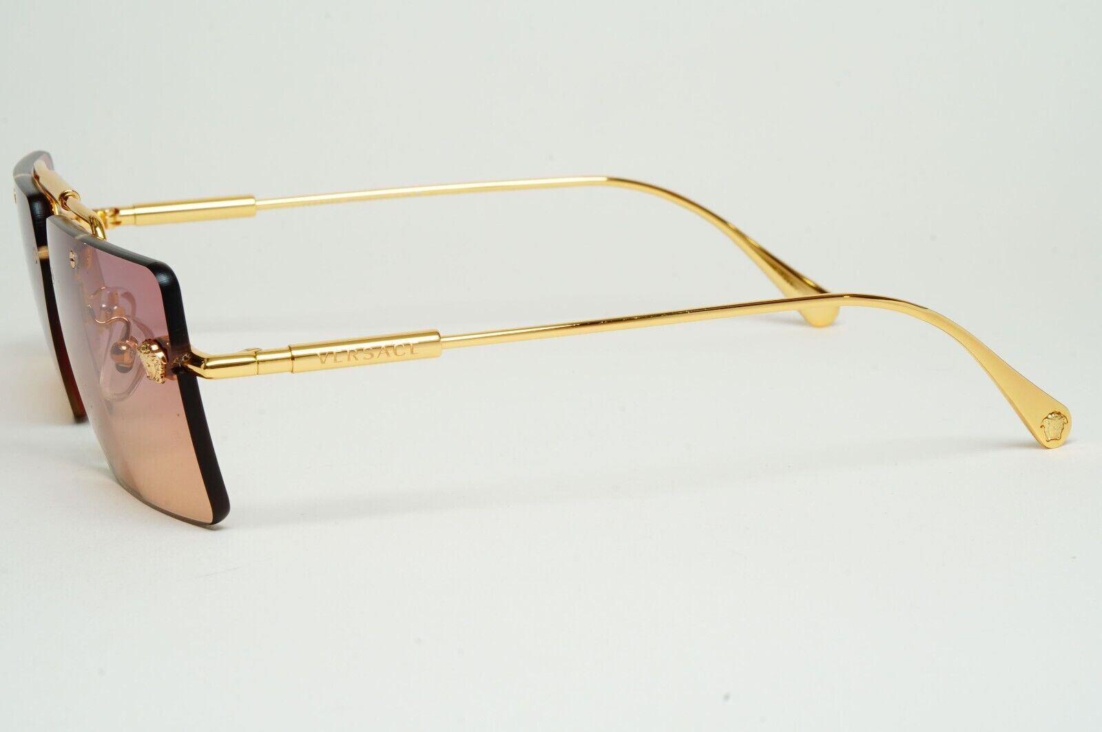 Versace Sunglasses Gold Rimless Gold Fuchsia Orange Gradient MOD VE 2245 1002/78
