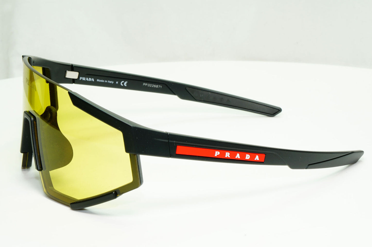 Prada Yellow Black Sunglasses Shield Visor Large PS04WSF SPS 04W-F DG0-04Q