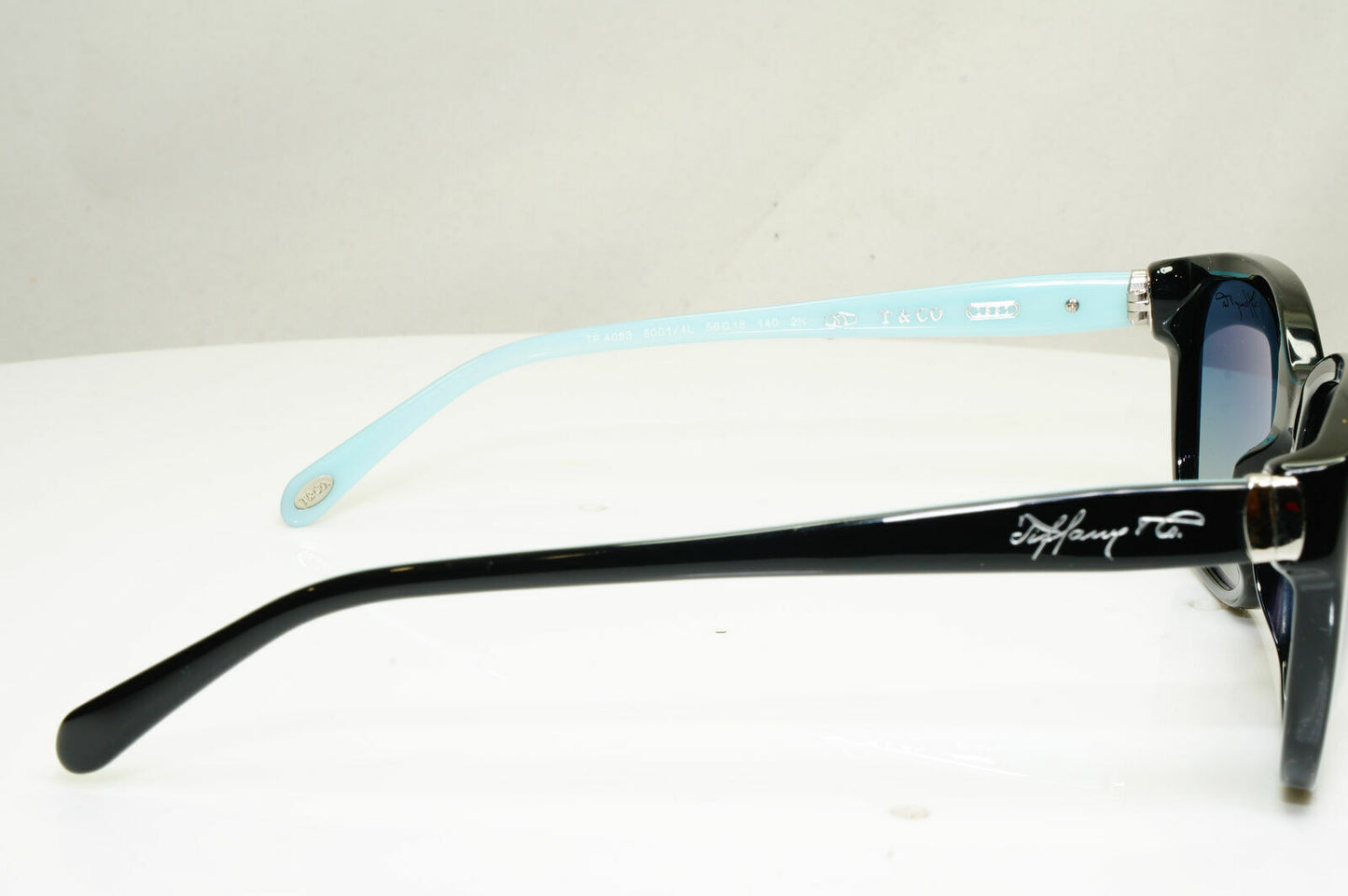 Tiffany & Co Black Sunglasses Blue Gradient Womens Square TF 4083 8001/4L 30643