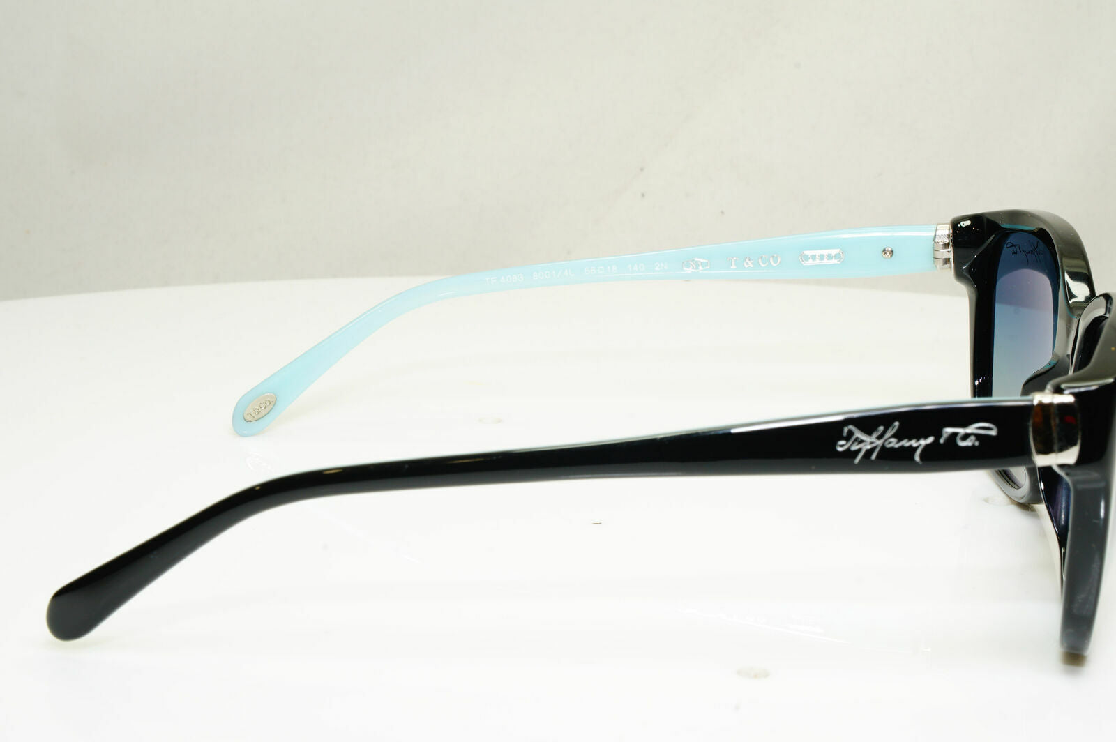 Tiffany & Co Black Sunglasses Blue Gradient Womens Square TF 4083 8001/4L 30643