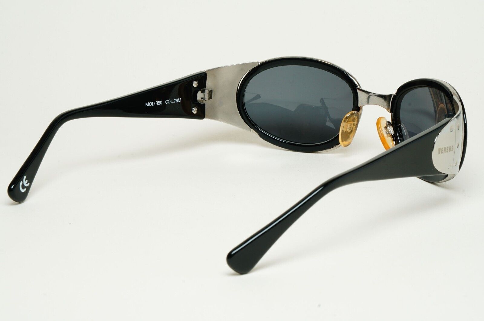 Versus Sunglasses 1996 by Gianni Versace Vintage Black Silver MOD R50 COL 76M