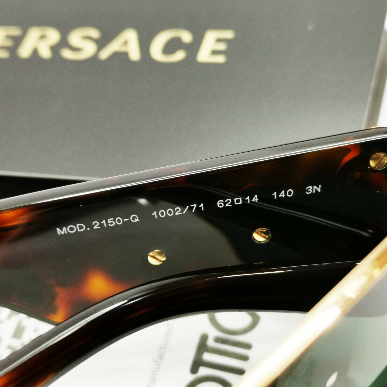 Versace Gold Medusa Ornate Brown Green Sunglasses Pilot Tortoise 2150-Q 1002/71