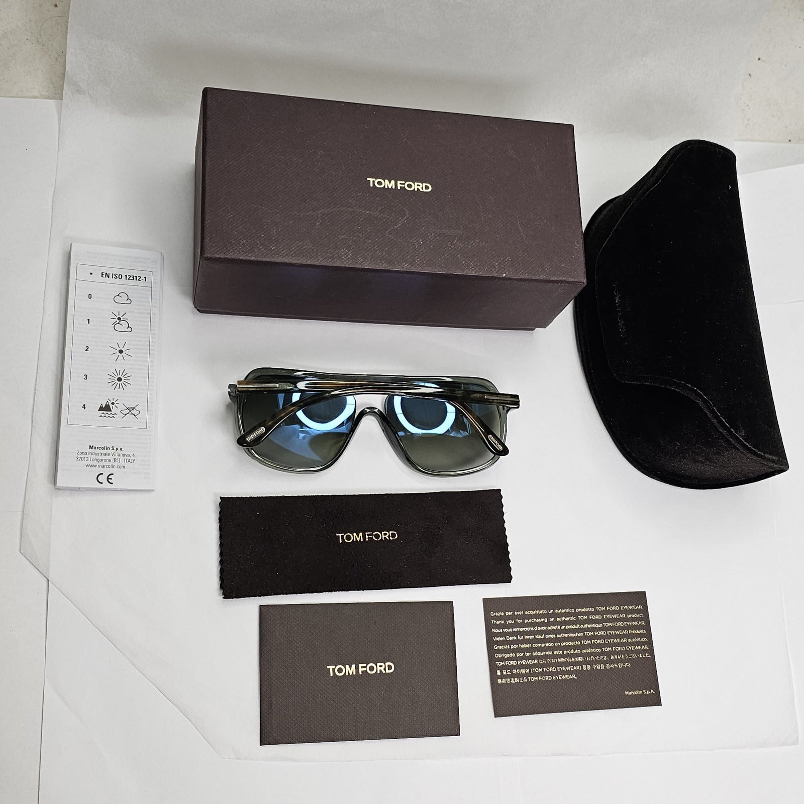 Tom Ford Sunglasses Robert Square Green Gradient Brown FT0442 TF 442  96B 070224