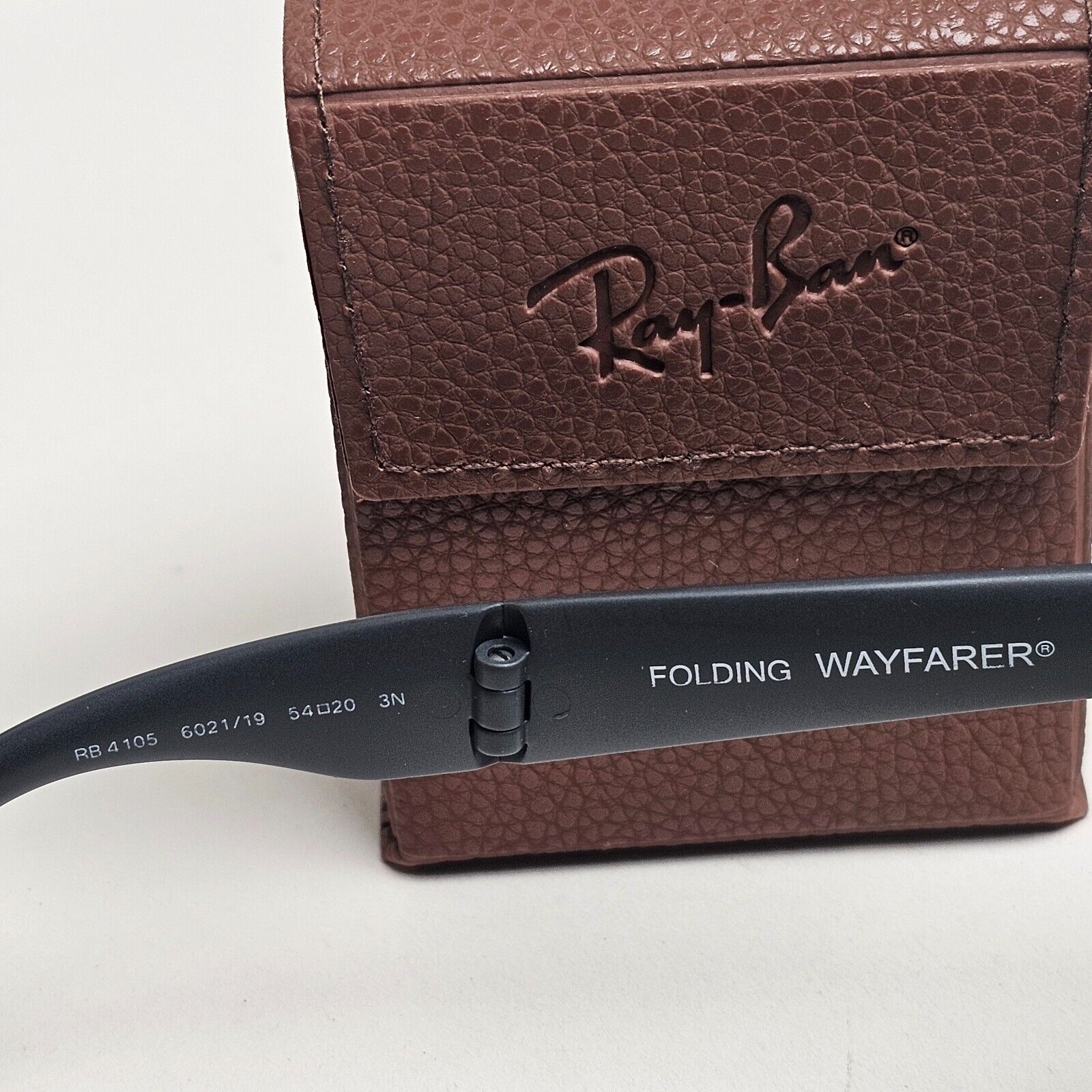 Ray-Ban Sunglasses Folding Wayfarer Green Mirror Black RB 4105 6021/19 54mm