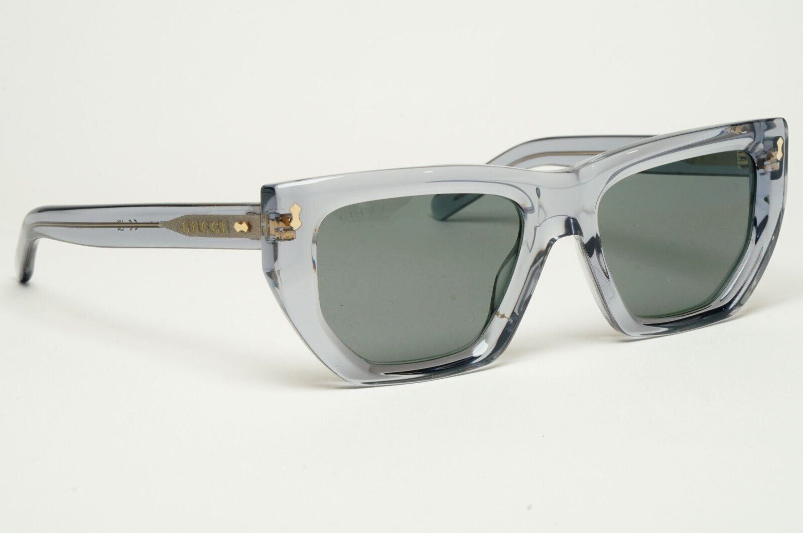 Gucci Sunglasses 2024 Grey Transparent Crystal Square GG1520S 004 53mm 180125
