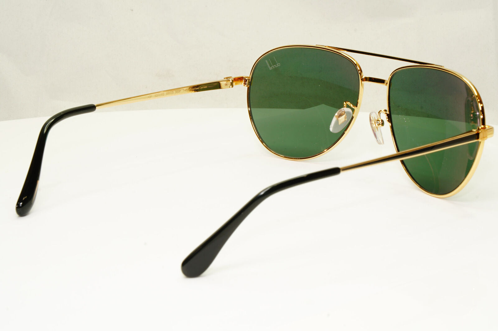 Authentic Dunhill Polarized Gold Metal Pilot Green Mens Sunglasses SDH 193 300P